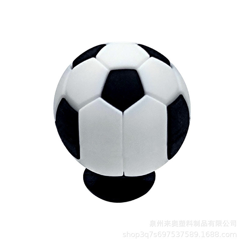 New 3D ball three-dimensional football hole shoes flower shoe buckle PVC basketball tennis football
