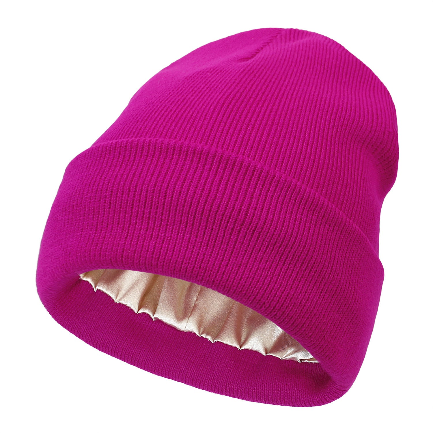 Wholesale Winter Protective Hairstyle Warm Knitted Satin Woolen Hat