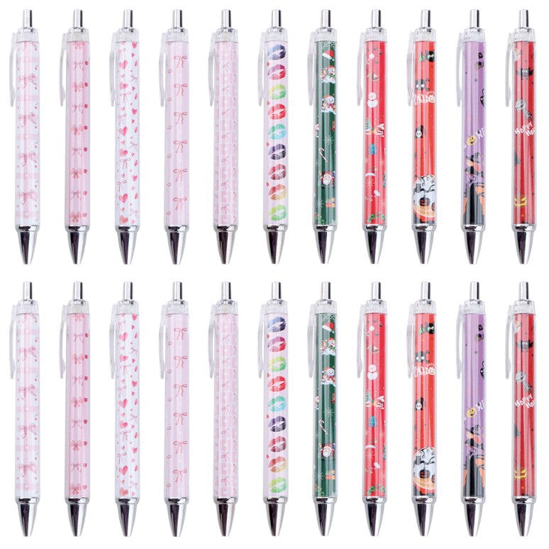Wholesale Christmas & Pink Bow & Blingbling Roll Paper Ballpoint Pen