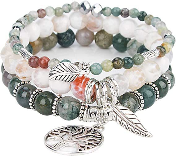 Wholesale Tree of Life Bracelet Turquoise Jasper Agate Gemstone Beaded Bracelet