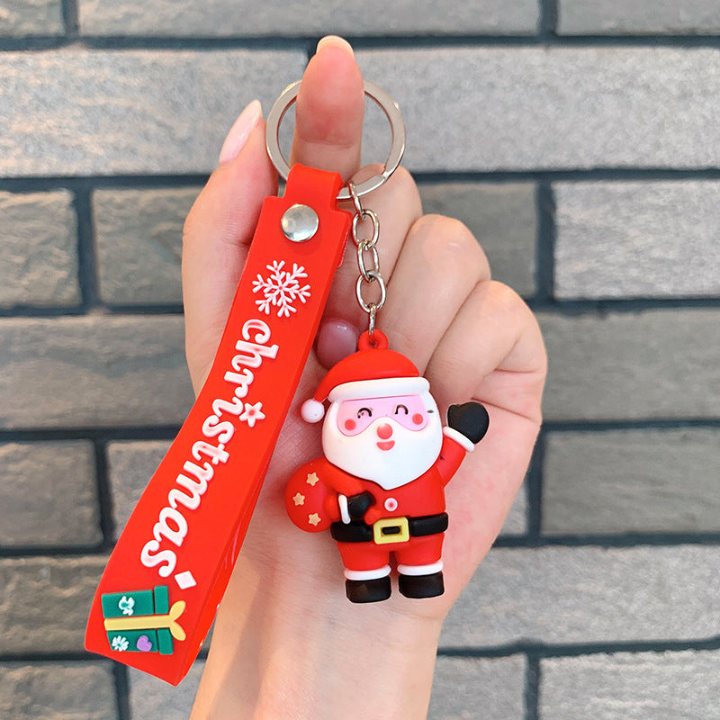 Wholesale Santa Claus Christmas Snowman Elk Silicone Keychain