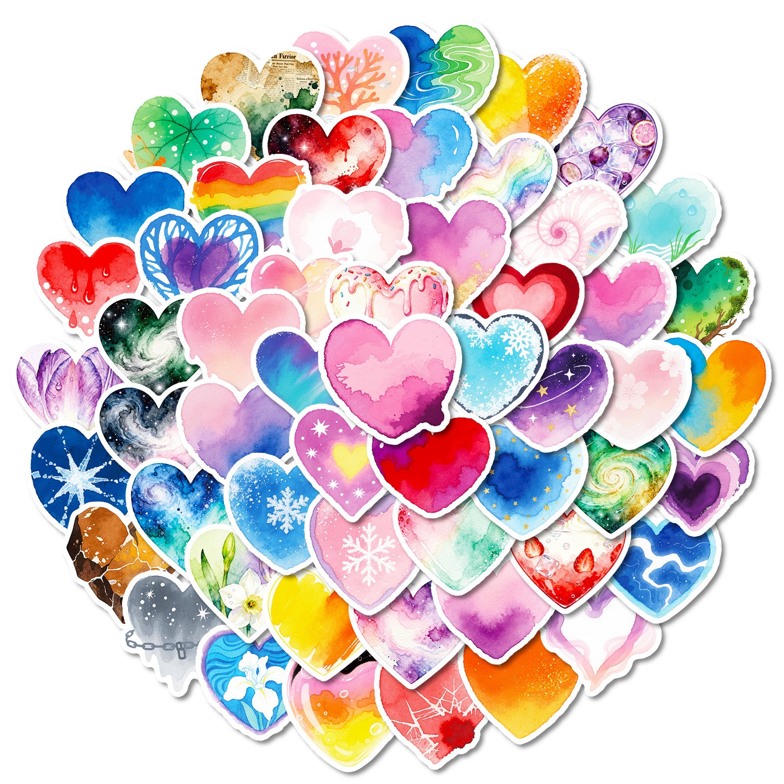 Wholesale 56pcs Watercolor Pattern Love Stickers