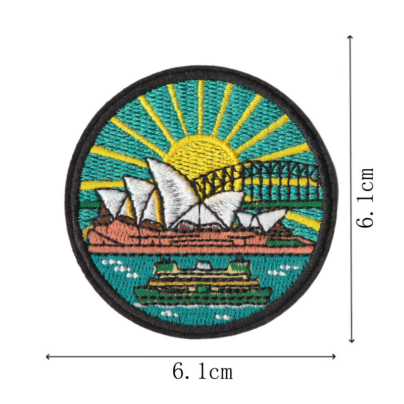 Wholesale World City Landmark Iron On Patch Set Chic DIY Travel Decorative Patches For ets Backpacks Handbags Scrapbooking Casual Craft Supply