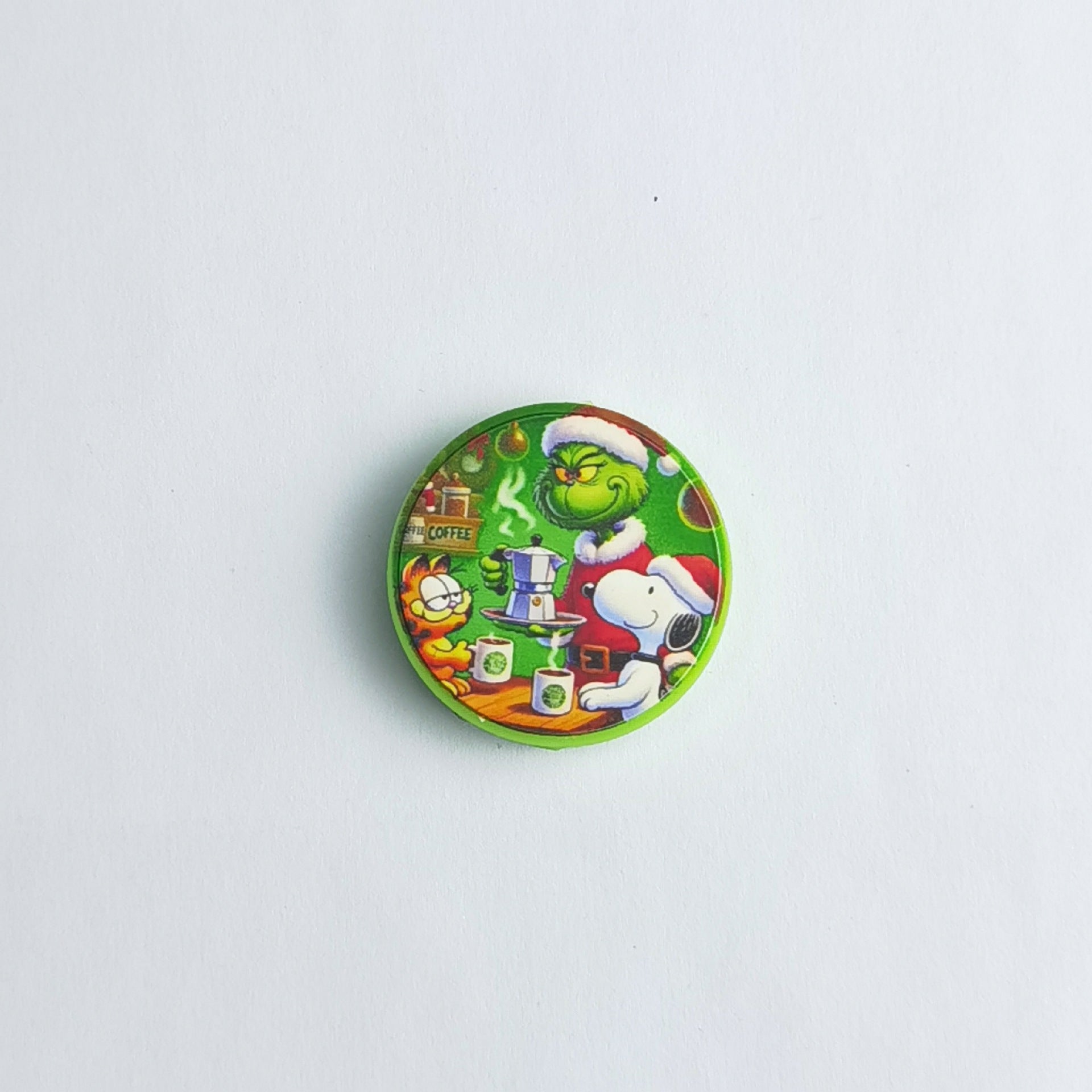 Wholesale 30pcs/pack Silicone printed round Christmas glowing beads OLY Exclusive