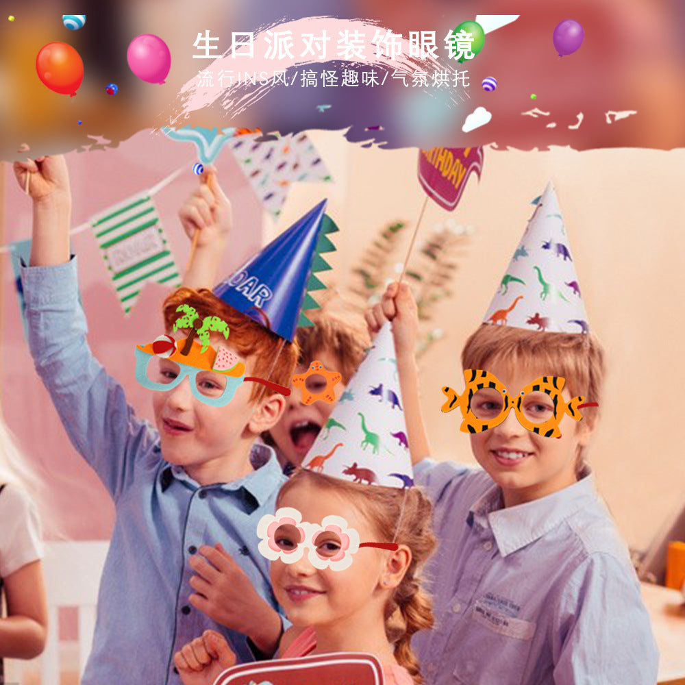 Wholesale 2025 New Hawaiian Glasses Decoration Children's Ball Photo Props Plastic Glasses Party Supplies
