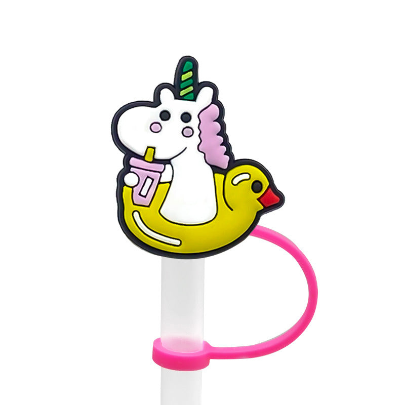 Wholesale 20PCS PVC Cute Unicorn Straw Tube Cap