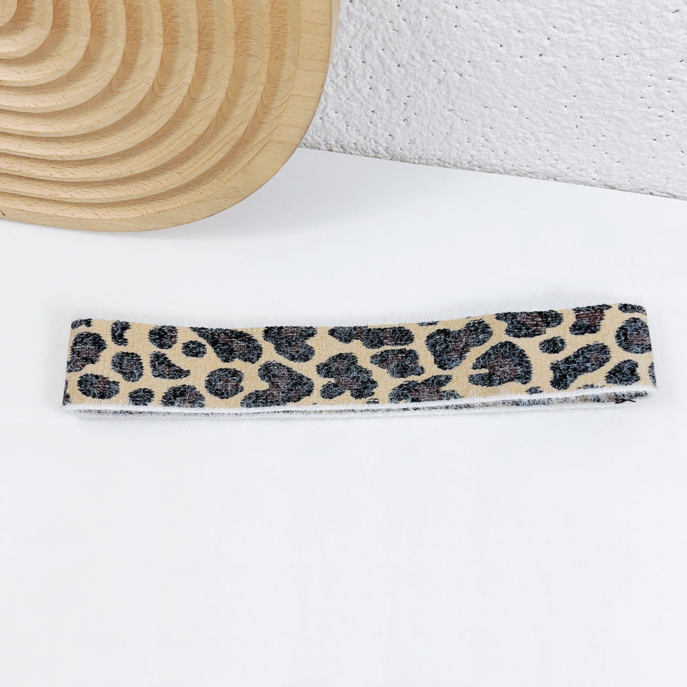 Wholesale Leopard Pattern Wide Edge Sports Sweat-absorbing Hair Band