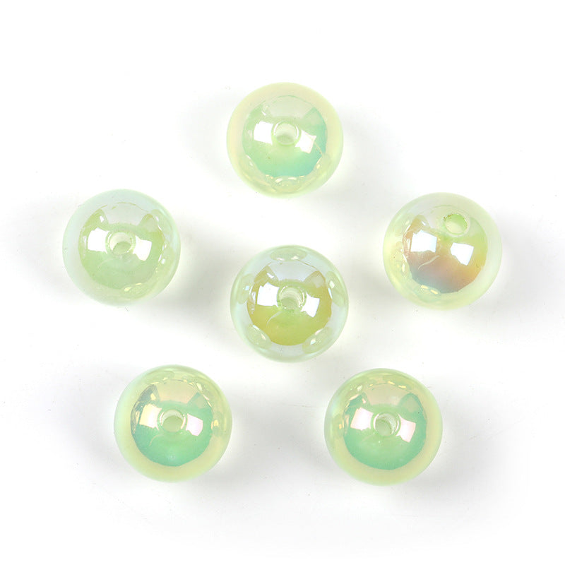 Wholesale 100pcs 16mm Acrylic Through Hole Round Beads Jelly Transparent Color Diy Accessories Beads