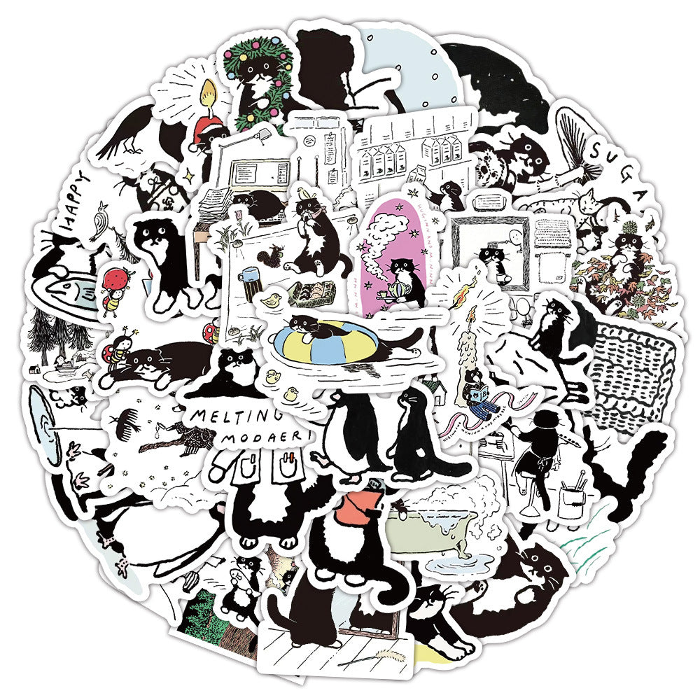 Wholesale 100 Cartoon Cute Kittens and Puppies Waterproof Vinyl Stickers