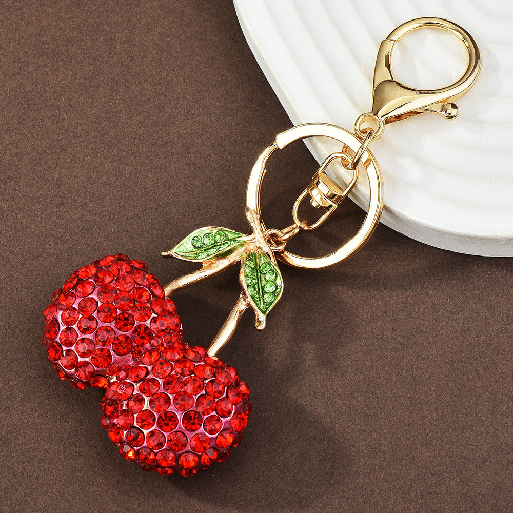 Wholesale Cherry keychain bag milk tea cup pendant