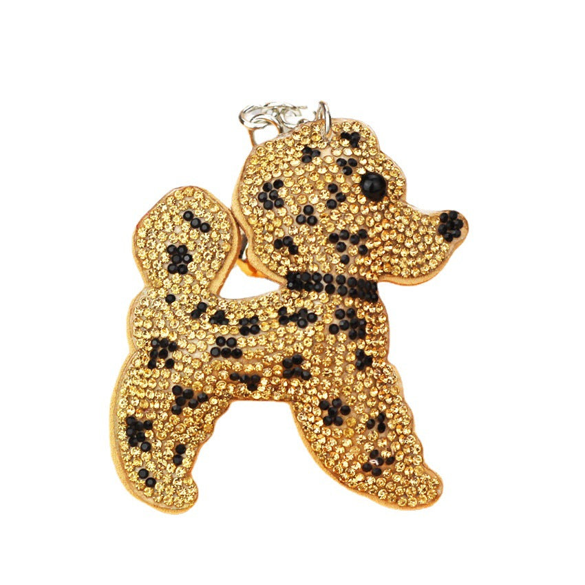 Wholesale Velvet Inlaid Diamond Dual Color Dog Keychains