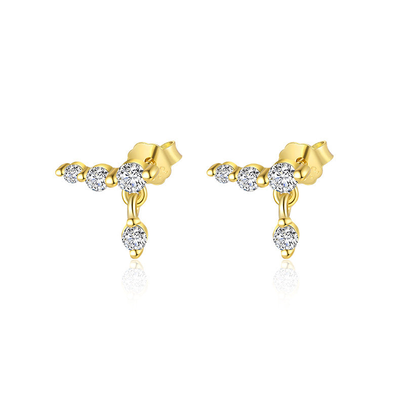 Wholesale Geometric Water Drop Zircon Earrings Ear Studs