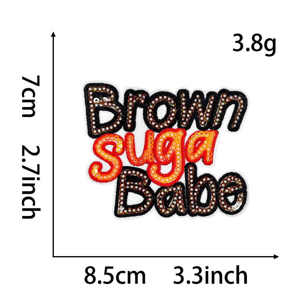 Wholesale Embroidered Iron On Patch Afro Black Girl Leopard Print Letter Design Decorative DIY Craft Supply For Shoes Hats Bags