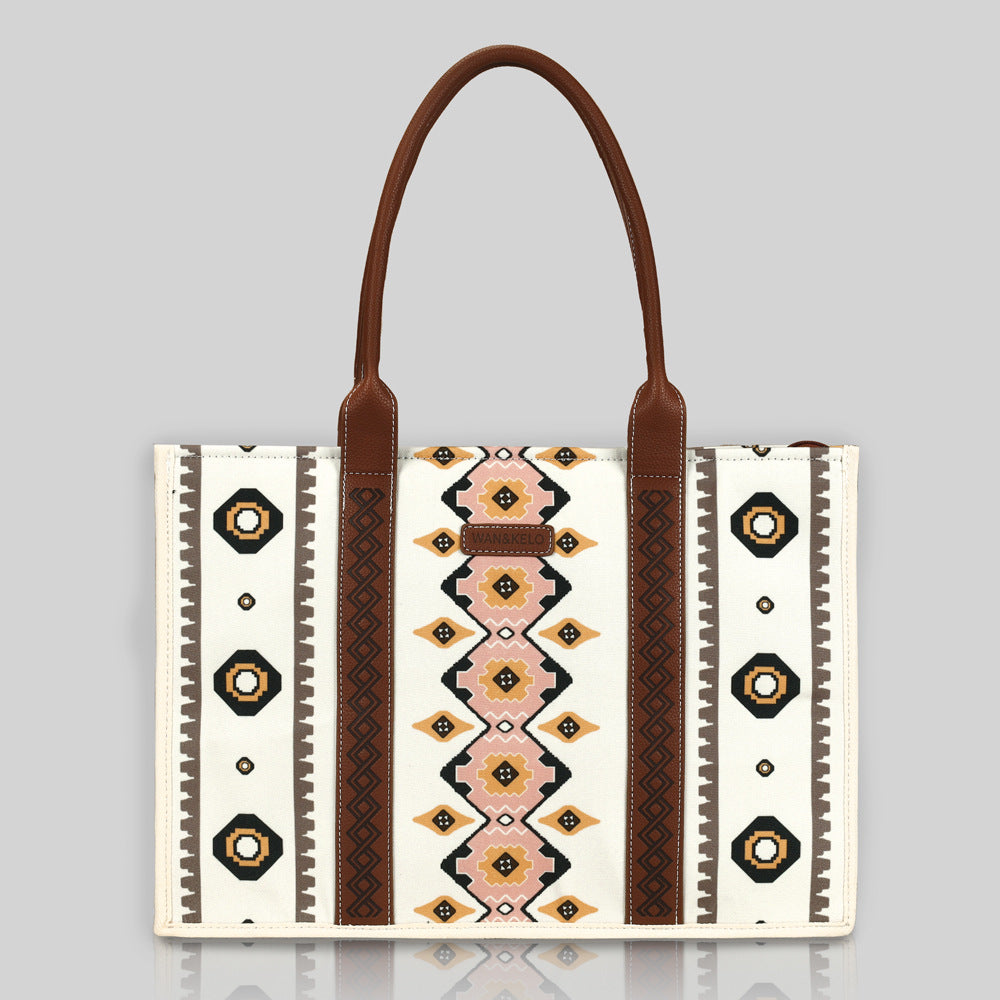 Wholesale Vintage Aztec Ethnic Style Tote Bag Bohemian Canvas Single Shoulder Diagonal Cross Bag