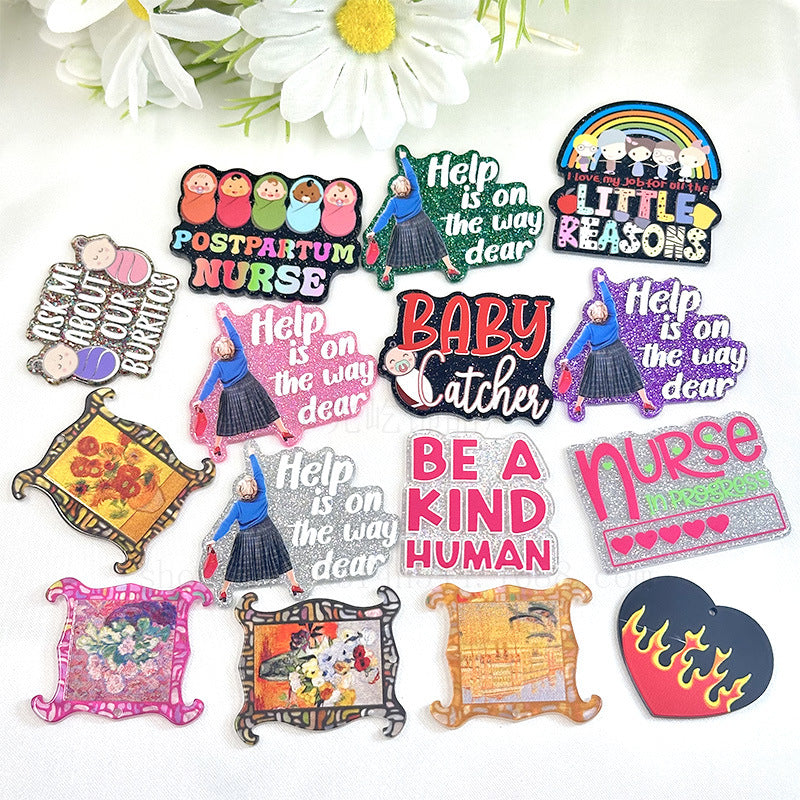 Wholesale 50pcs Loose Powder Cartoon Medical Series Acrylic DIY Patch Accessories