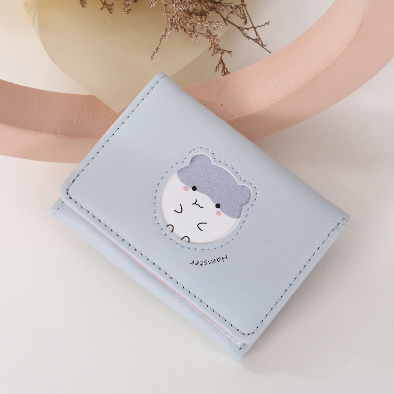 Wholesale Short Pu Cartoon Cute Ladies Coin Purse with Multiple Card Slots