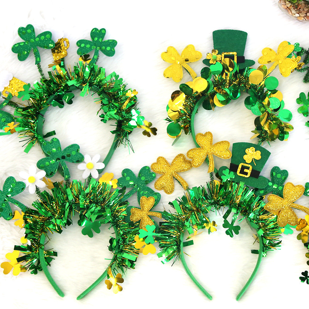 Wholesale St.  Patrick' s Day shamrock ribbon bow headband