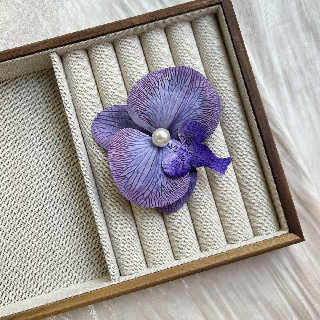 Wholesale Valentine's Day Excellent Purple Phalaenopsis Simulated Flower Atmosphere Headwear