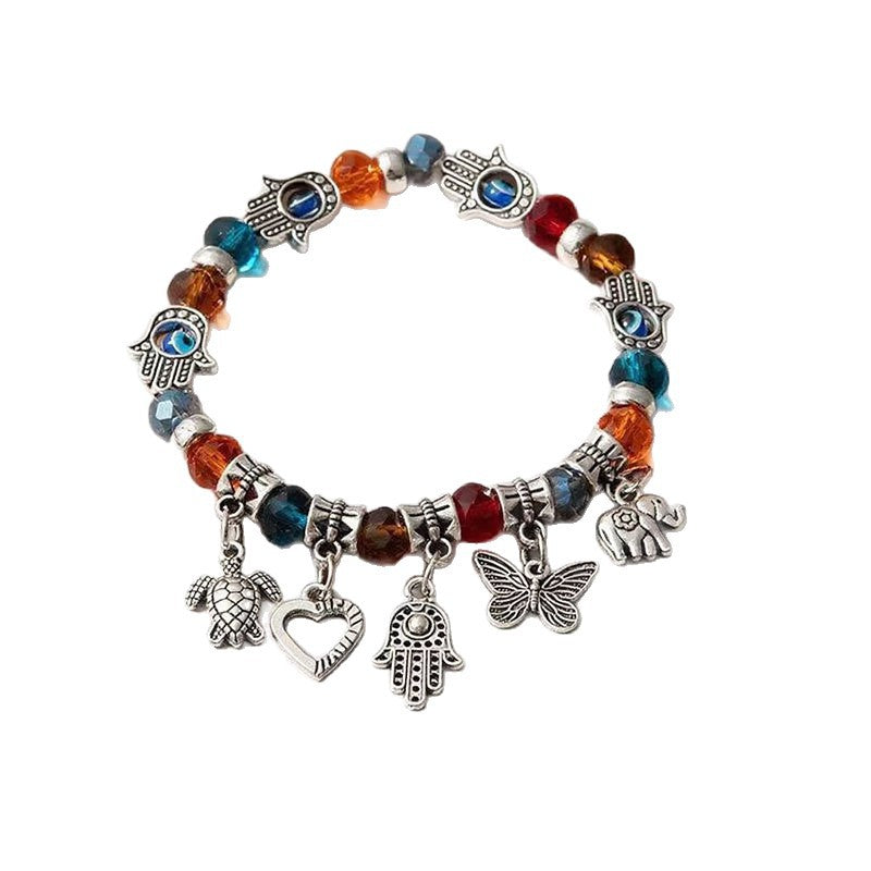 Wholesale Evil Eye Colorful Crystal Bracelet