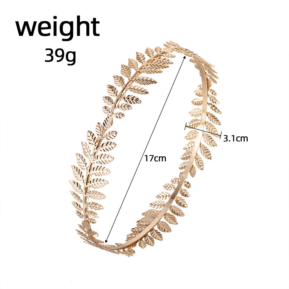 Wholesale Bride golden leaf crown headband