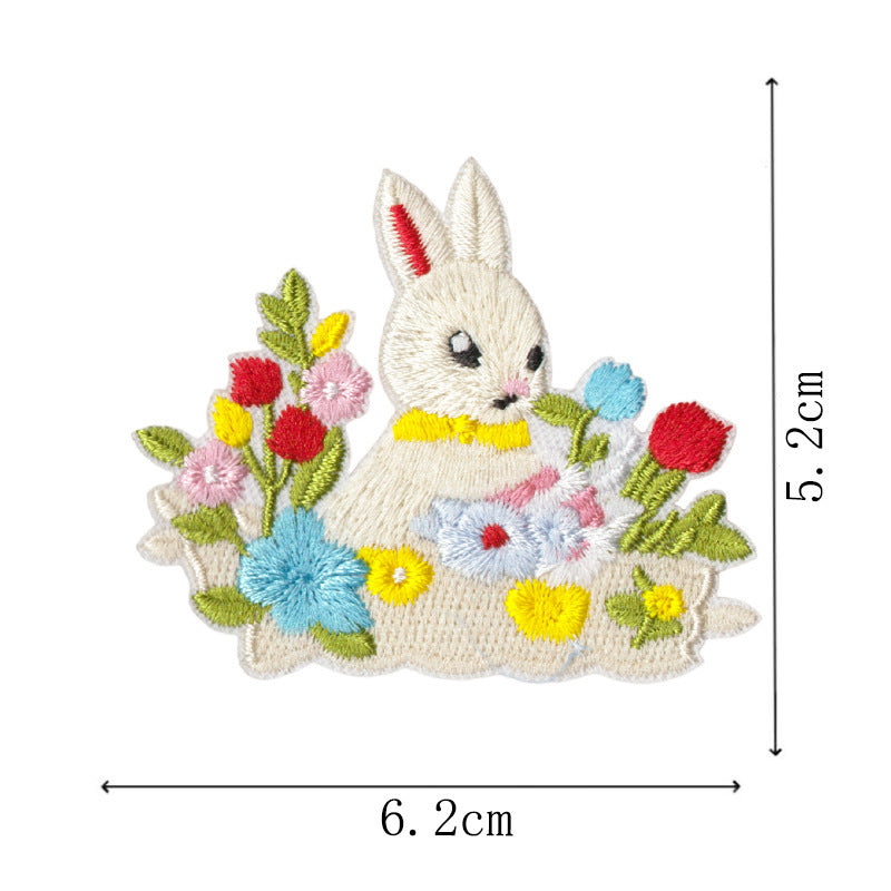 Wholesale Embroidered Cartoon Rabbit No Sew Patches 10Pcs For Clothing Repair Kids Down et Decorative Gift