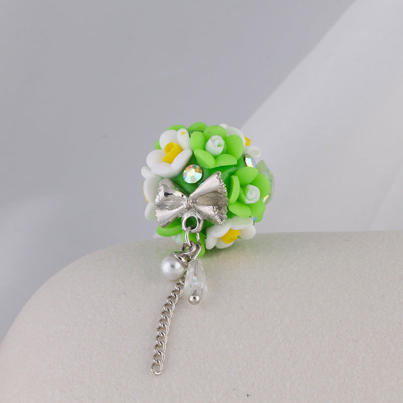 Wholesale Luminous Gemstone Tassel Flower Polymer Clay DIY Beads