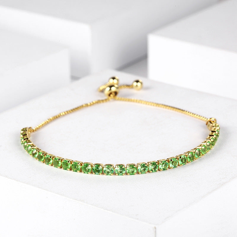 Wholesale Diamond Colored Zircon Single Row Tennis Bracelet