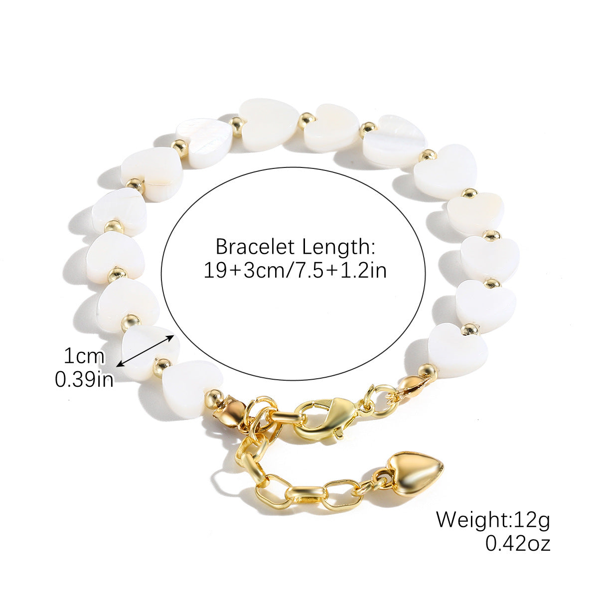 Wholesale Boho Style Pearl White Shell Starfish Pendant Bracelet