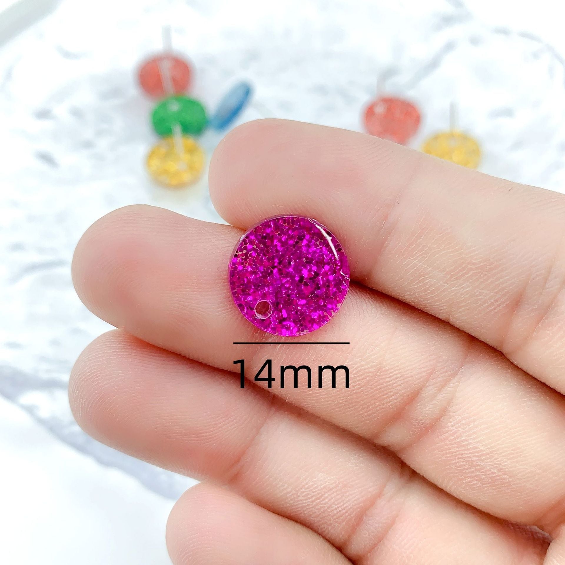 Wholesale 50pcs Handmade DIY Acrylic Onion Powder Round Colorful Earrings