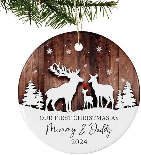 Wholesale Christmas Logo Wooden Round Pendant Ornament