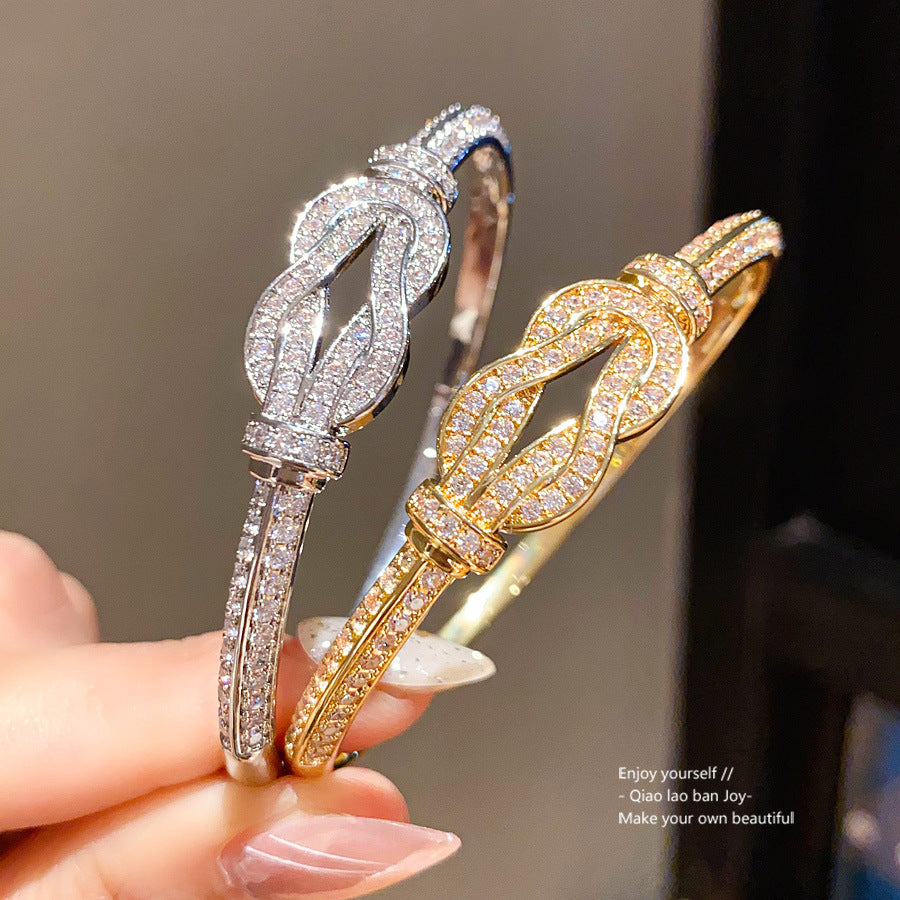 Wholesale Zircon inlaid knot winding buckle bracelet