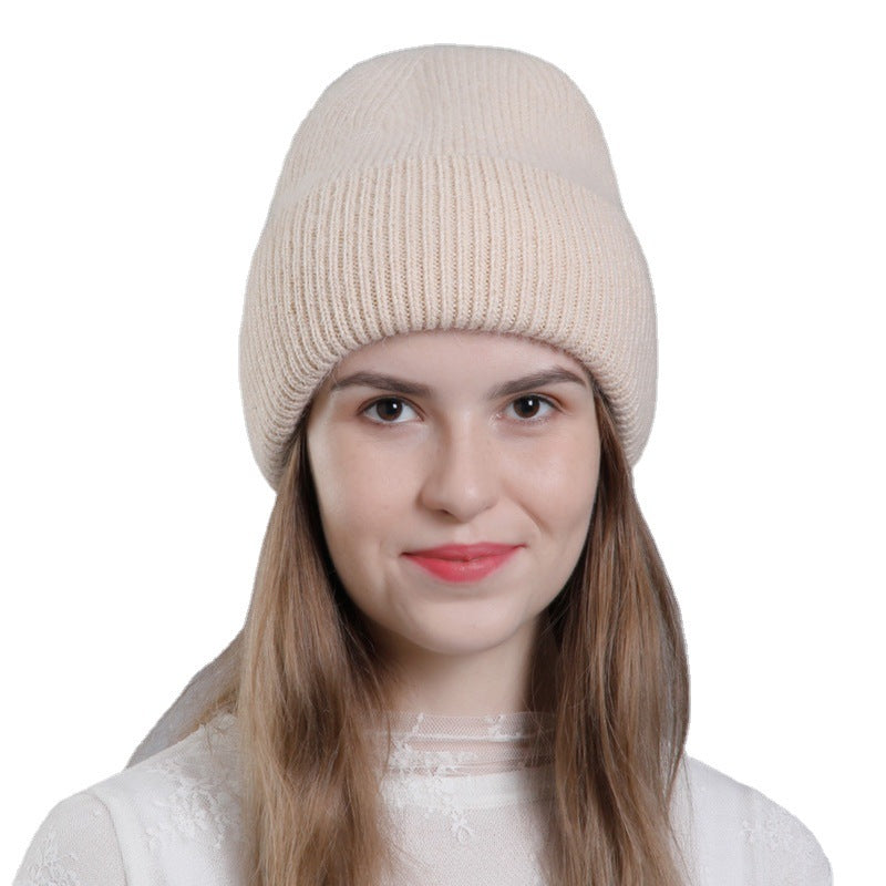 Wholesale All-match Rabbit Fur Autumn and Winter Fashion Knitted Wool Warm Pullover Earmuffs