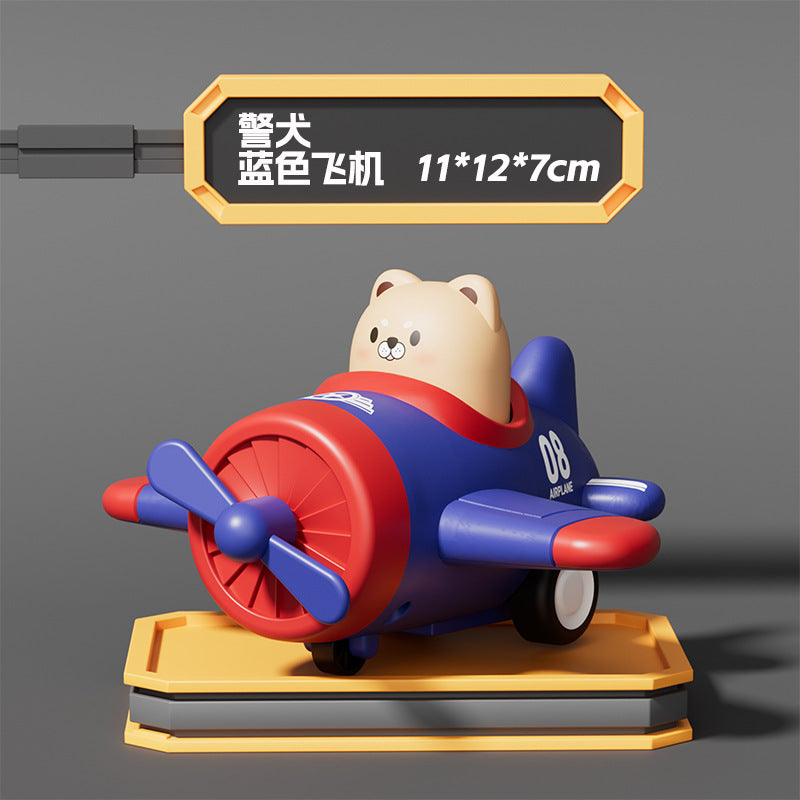 Wholesale Push Cartoon Airplane Fighter Spaceship Inertia Car Pull Back Car Baby Educational Toy Car