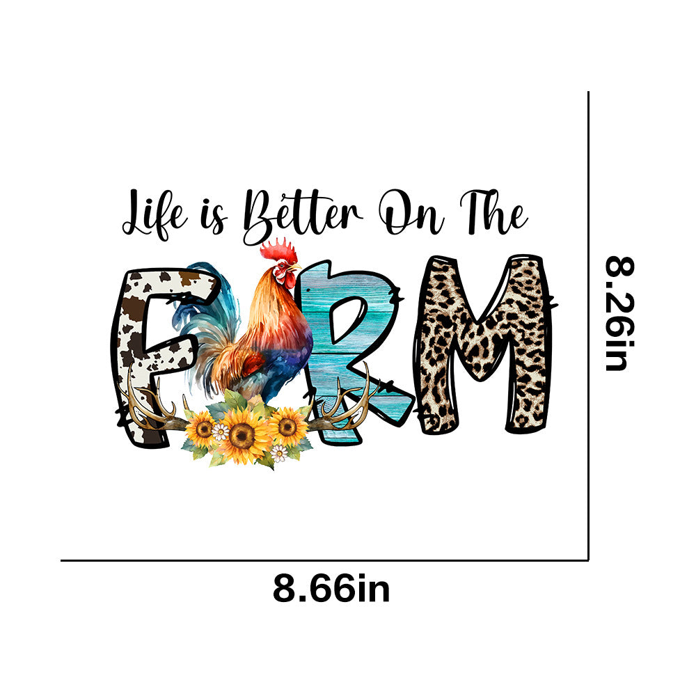 Wholesale Farm animals chickens pigs flowers UV DTF Ready to Press Transfers Wraps