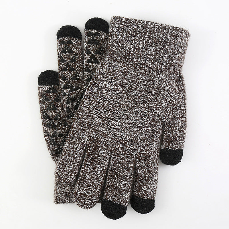 Wholesale Winter Warm and Cold-proof Plus Velvet and Thickened Wool Knitted Touch Screen Gloves