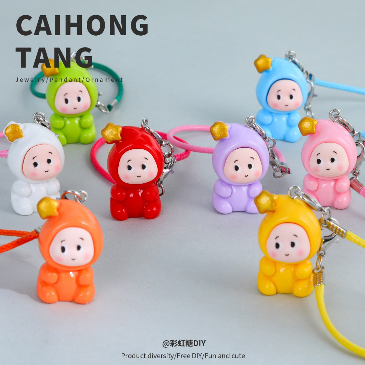 Wholesale Cutel doll resin doll accessories key chain pendant