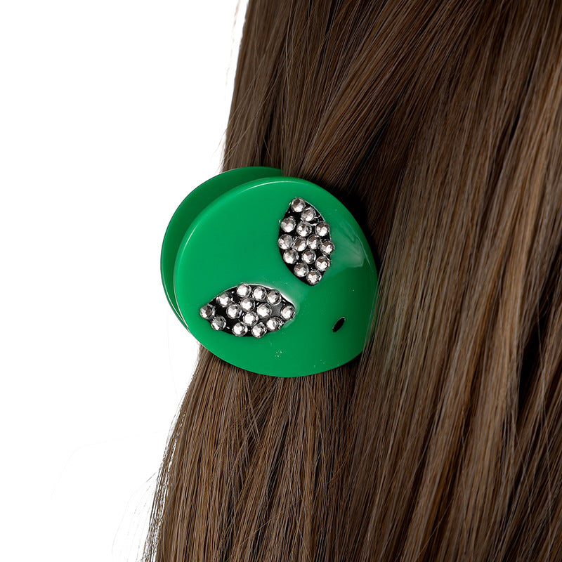 Wholesale Green Alien Acrylic Small Clips