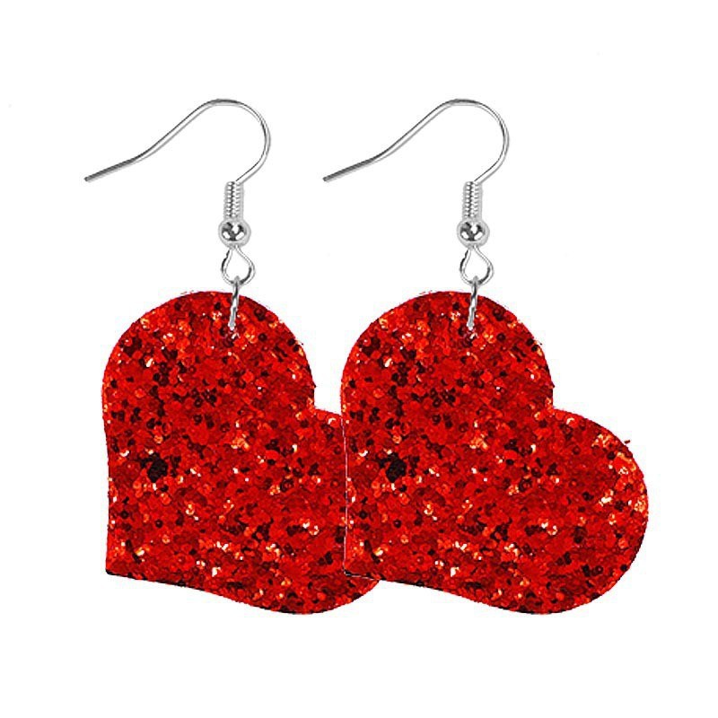 Wholesale Water droplet shaped heart-shaped red lip cute Valentine' s Day acrylic earrings