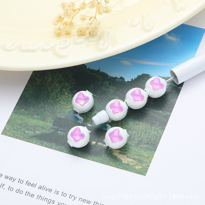 Wholesale 10pcs Butterfly Alloy Straight Hole Cute Beaded Beads