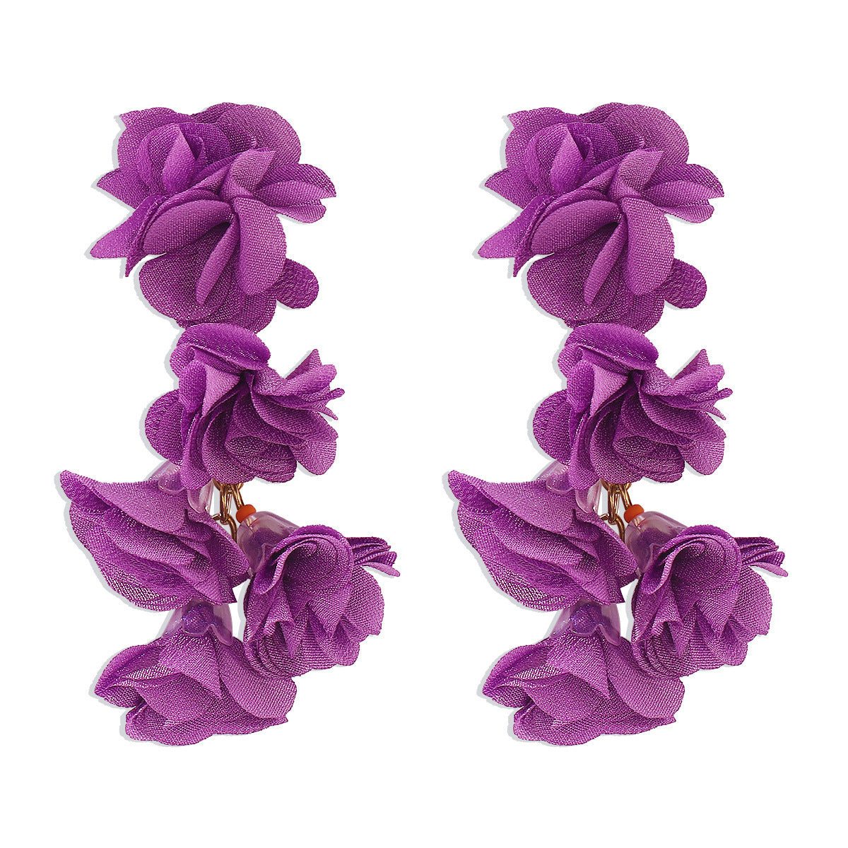 Wholesale Exaggerated Bohemian Colorful Flower Tassel Earrings