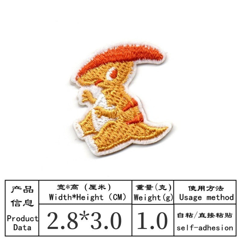 Wholesale Cute Embroidered Iron On Patch Set 9 Cartoon Dinosaur And Animal Badges For Clothing Bags Towels Resale Accessory