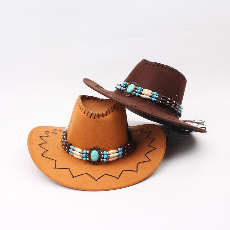 Wholesale Imitation Cashmere Large Brimmed Western Denim Hats