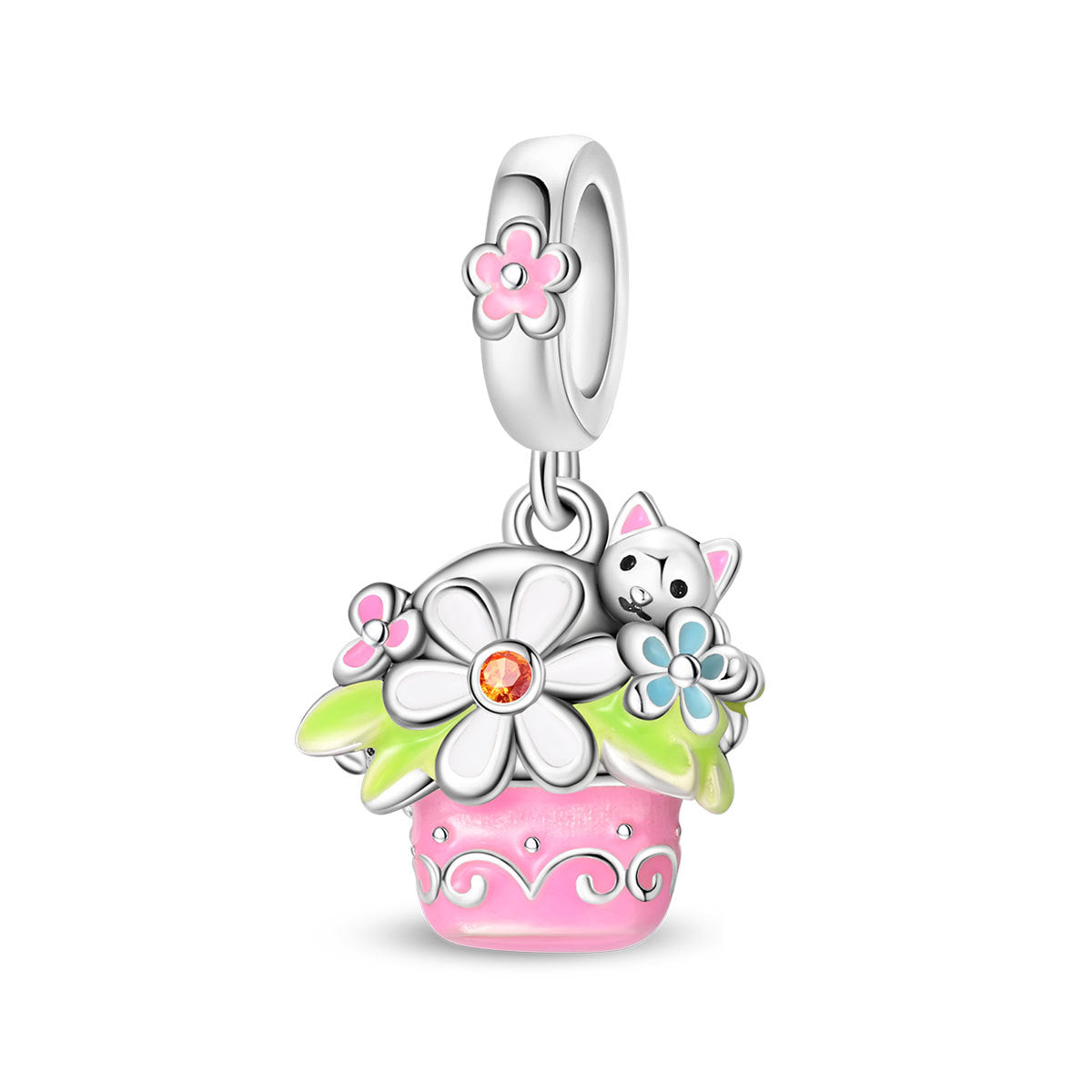 Wholesale Animal Elephant Cat Swan Silver Plated Charms