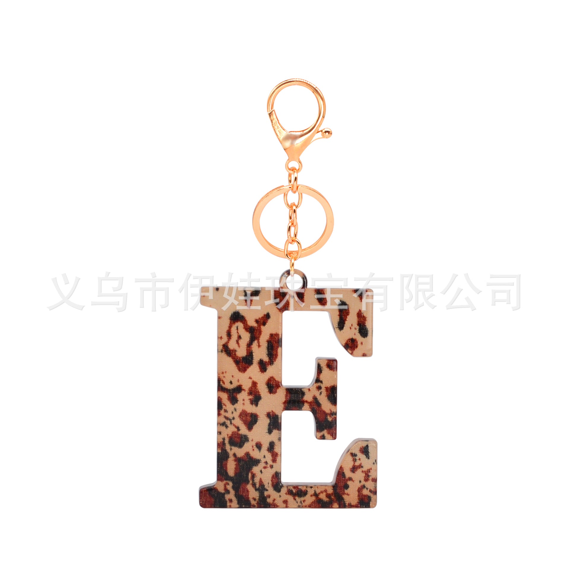 Wholesale  26 letters complete  Acrylic leopard print letter keychain