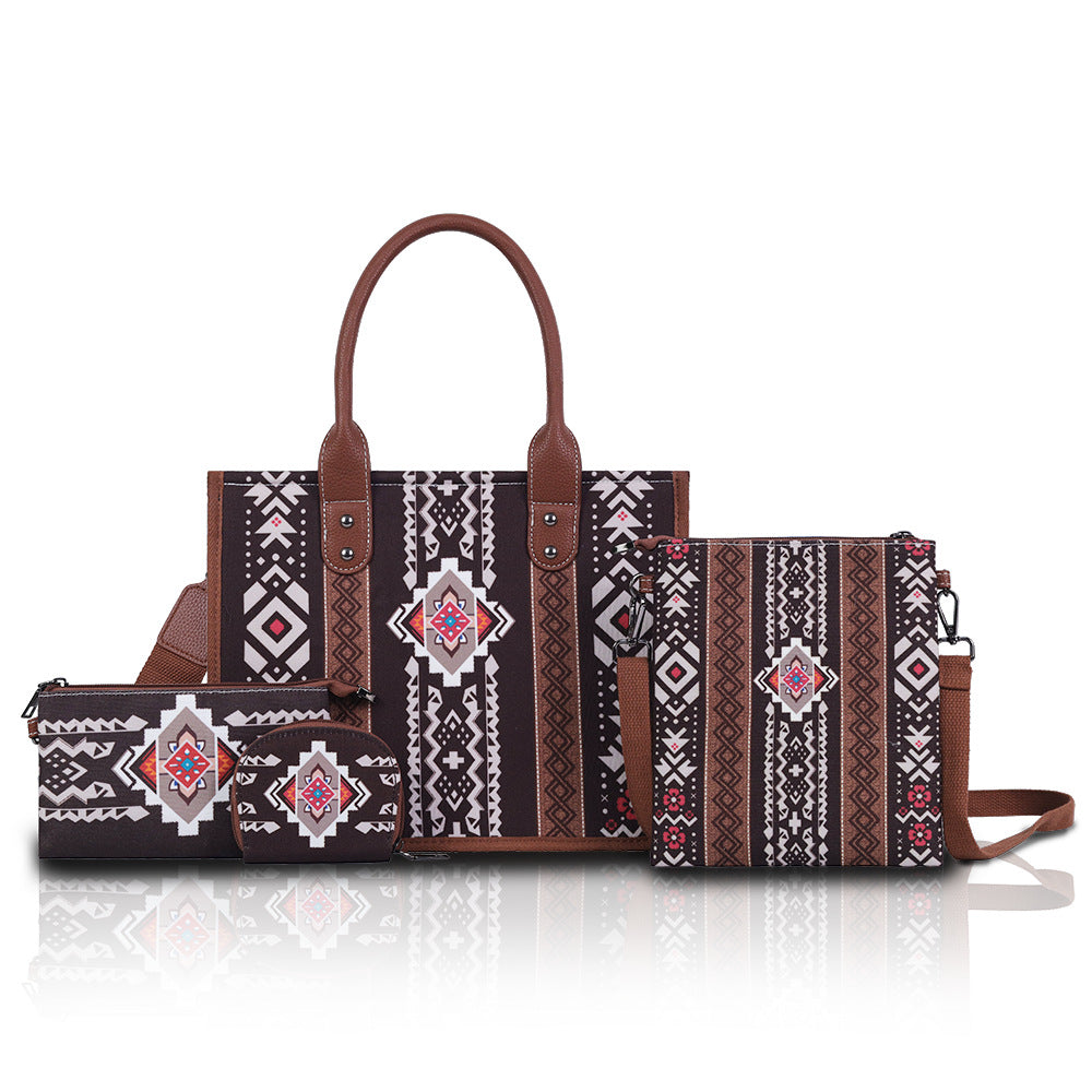 Wholesale Bohemian ethnic style mother-and-child tote bag four-piece set