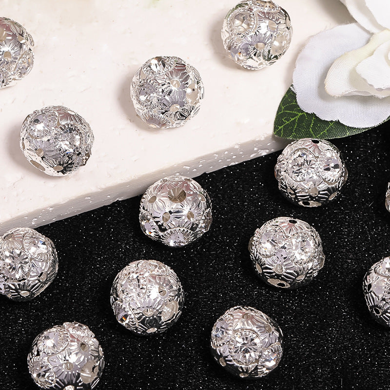 Wholesale 50pcs   Water diamond flower ball bead Crystal Beads
