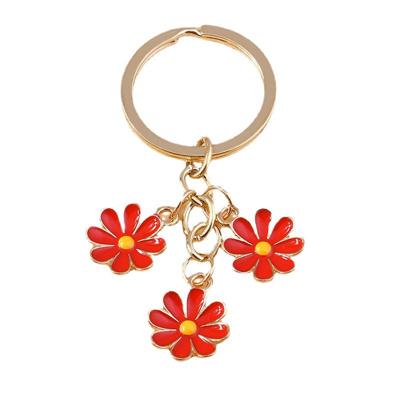 Wholesale Daisy Metal Keychain Flower Accessories Pendant