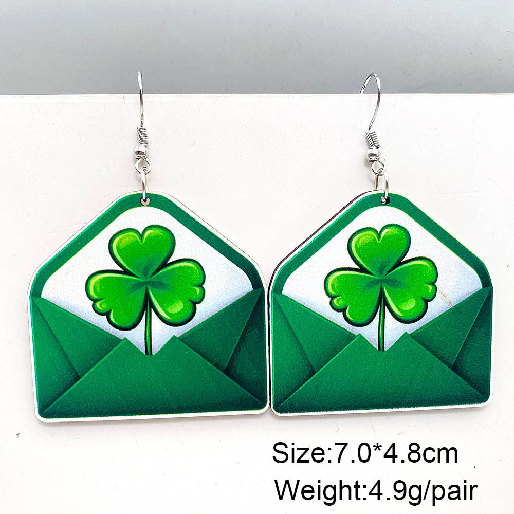 Wholesale St. Parcret festival dwarf lucky grass rainbow beard wooden earrings