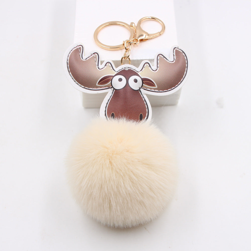 Wholesale Old Goat Hair Ball Alloy Keychain