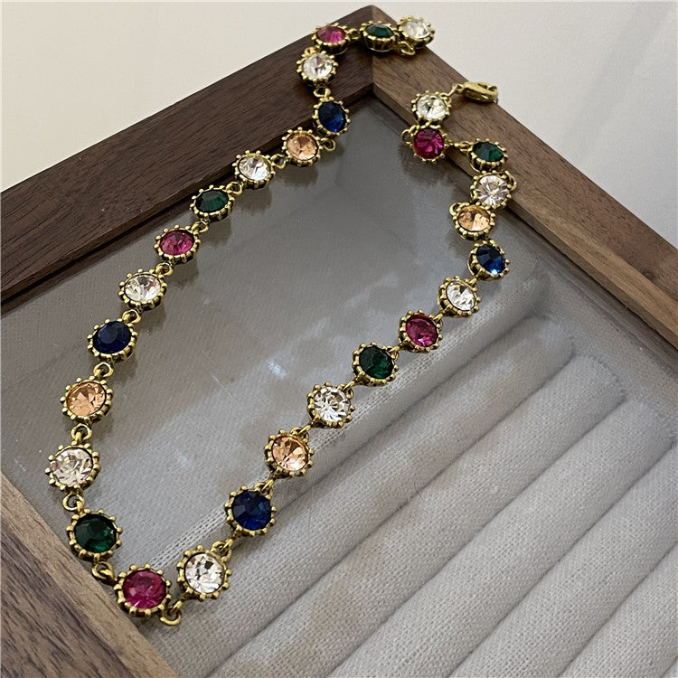 Wholesale Colorful Crystal Full Diamond Alloy Necklaces